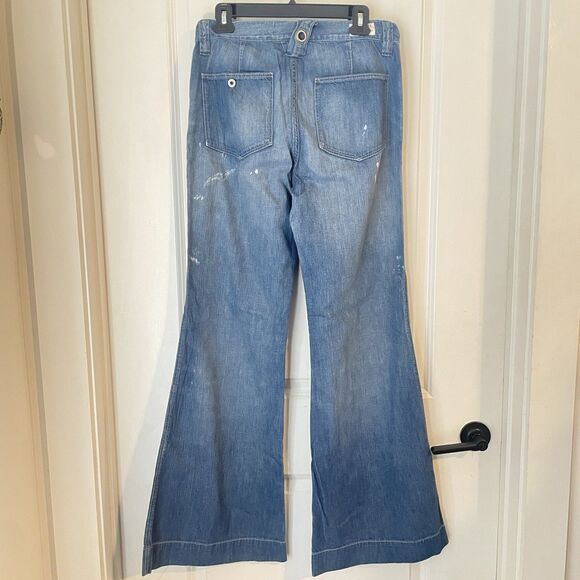 Rugby Ralph Lauren paint splatter artist painter Artsy  Utility Flare jeans 27 - Picture 2 of 6